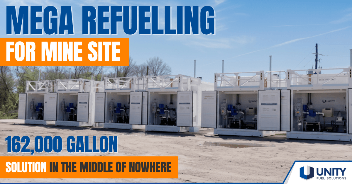 Mega Refuelling for Mine Site. 162,000 Gallons in the Middle of Nowhere. 6 No. Grande 110 fuel storage tanks.
